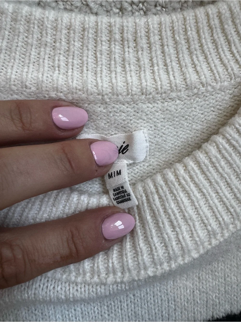 Arie Cream Crewneck Sweater with Black Stripes